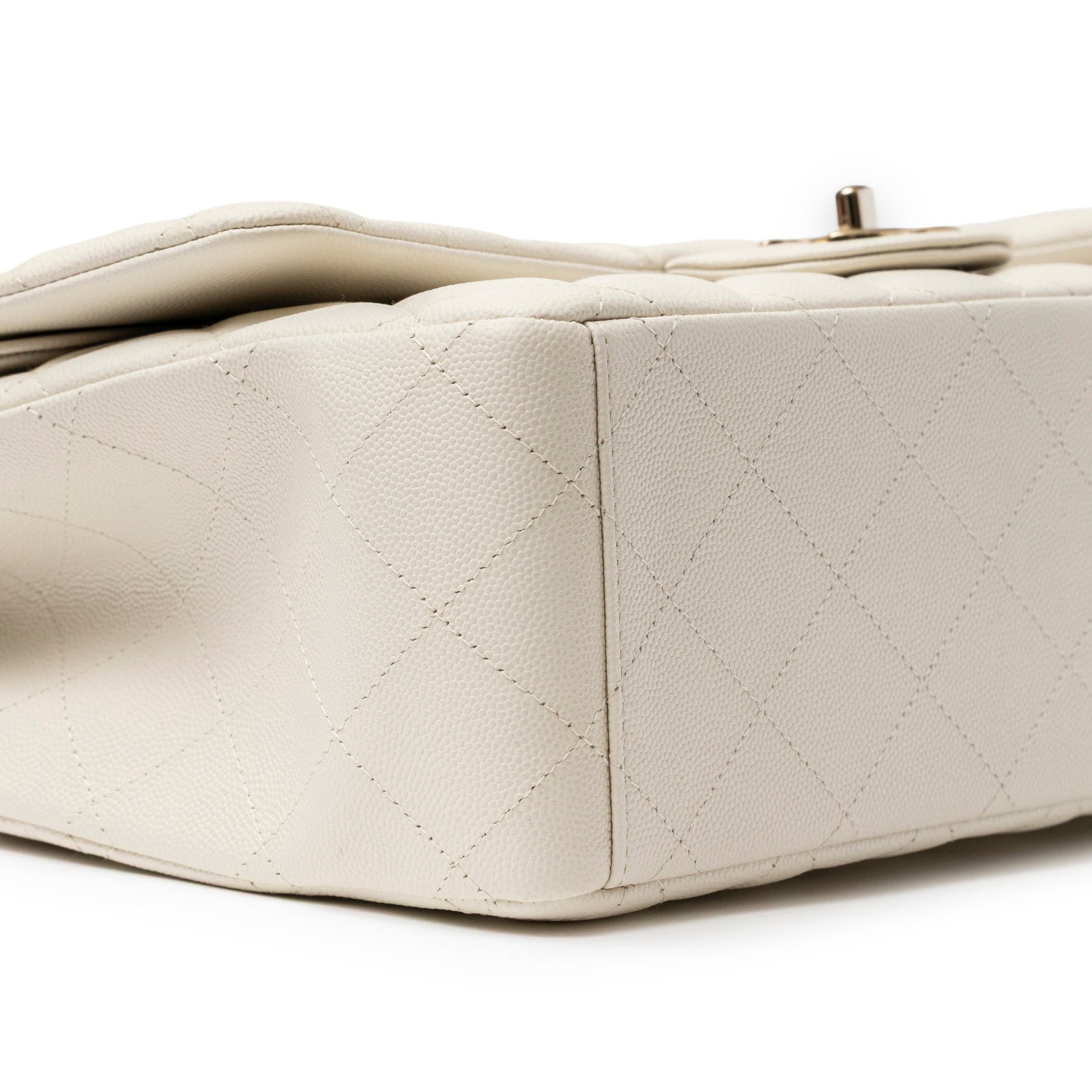 Chanel Classic Flap Maxi Caviar White Gold Hardware