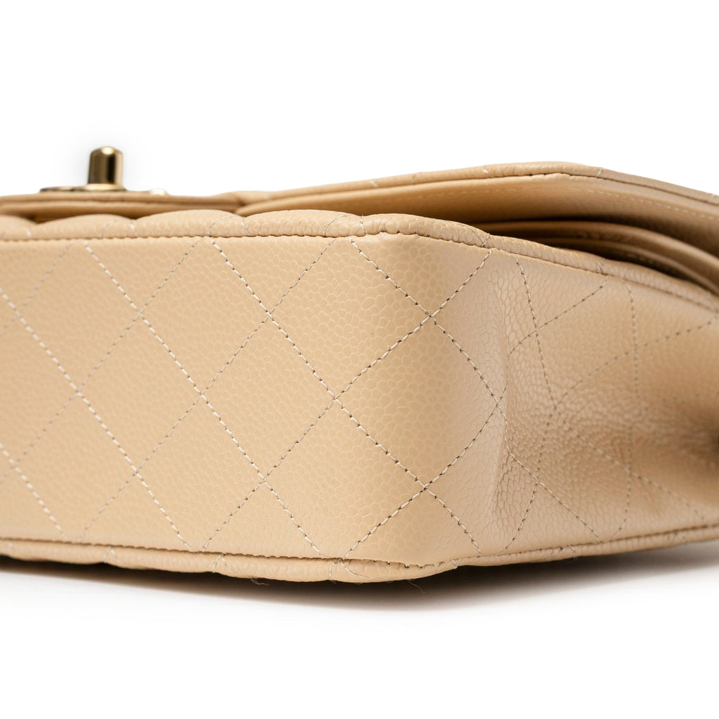 Chanel Classic Flap Medium Caviar Beige Gold Hardware