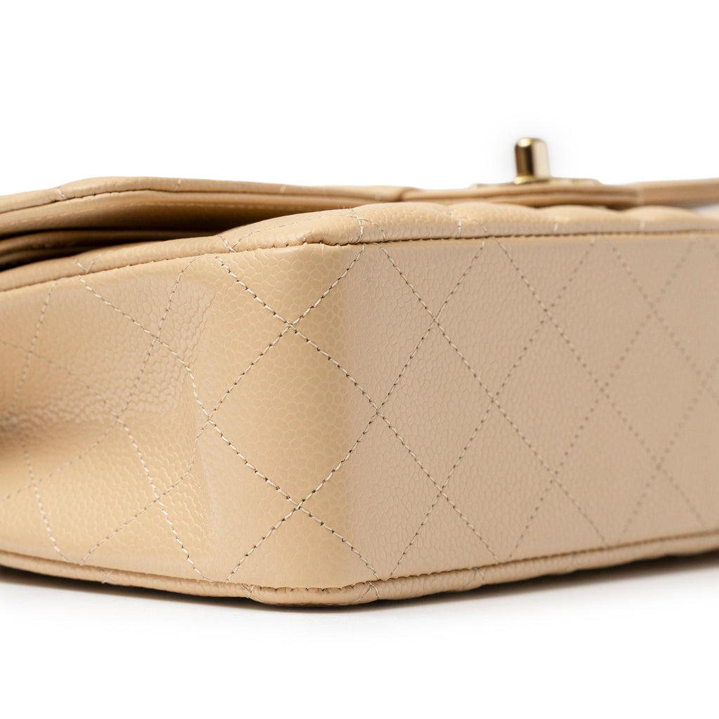 Chanel Classic Flap Medium Caviar Beige Gold Hardware