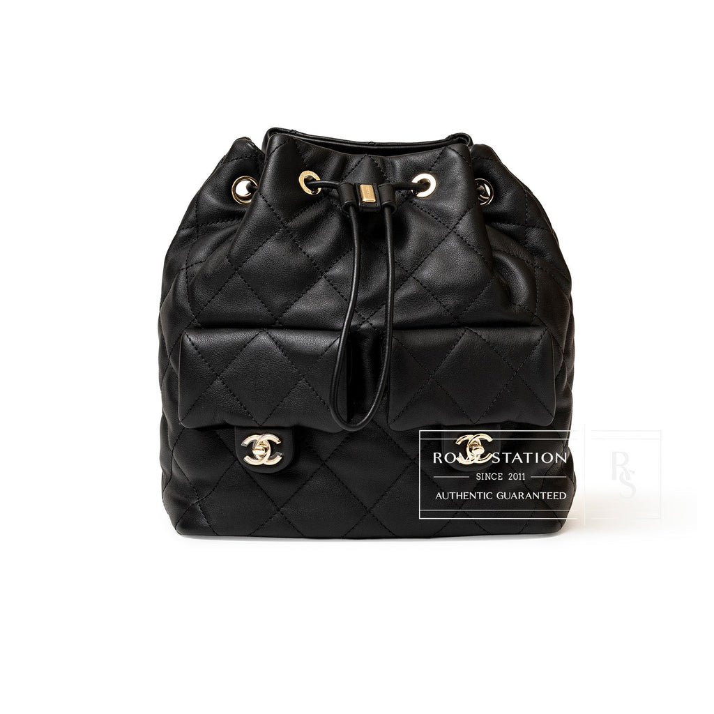 Chanel Coco Mellow Backpack Calf Black Permabrass Hardware 23B