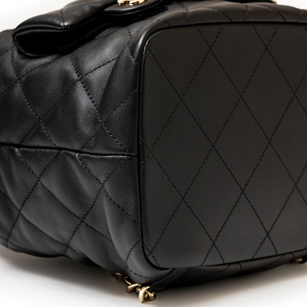 Chanel Coco Mellow Backpack Calf Black Permabrass Hardware 23B