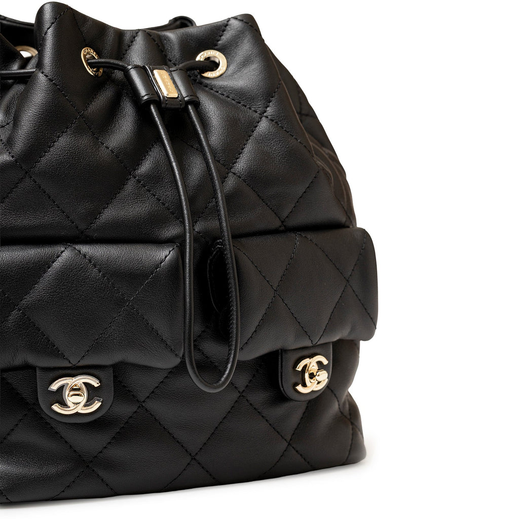 Chanel Coco Mellow Backpack Calf Black Permabrass Hardware 23B