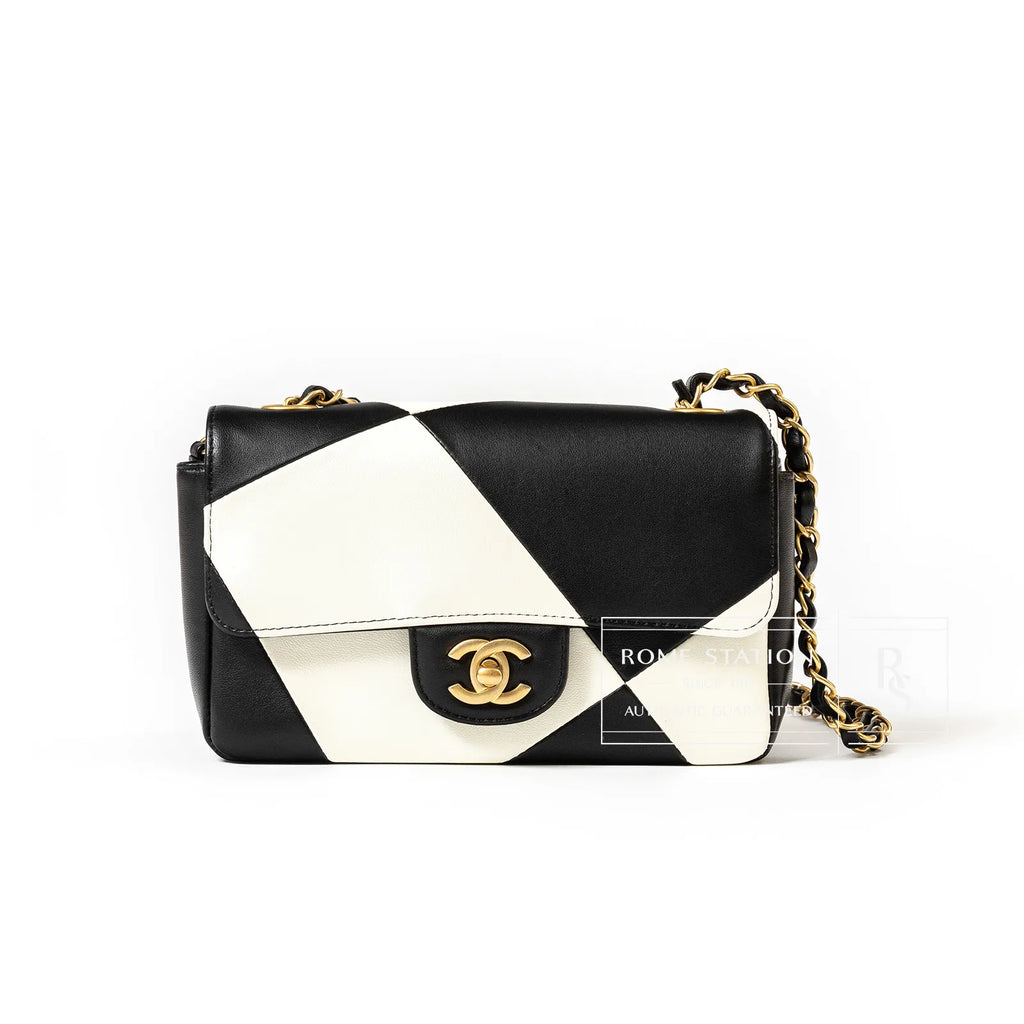 Chanel Geometric Patchwork Mini Flapbag Gold Hardware