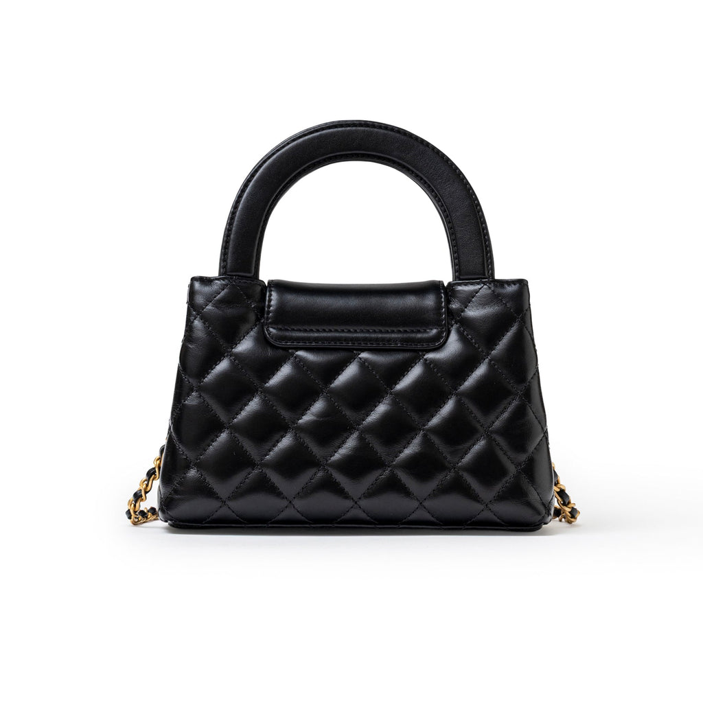 Chanel Kelly Shopper Small Black Shiny Aged Calfskin Brushed Gold Hardware