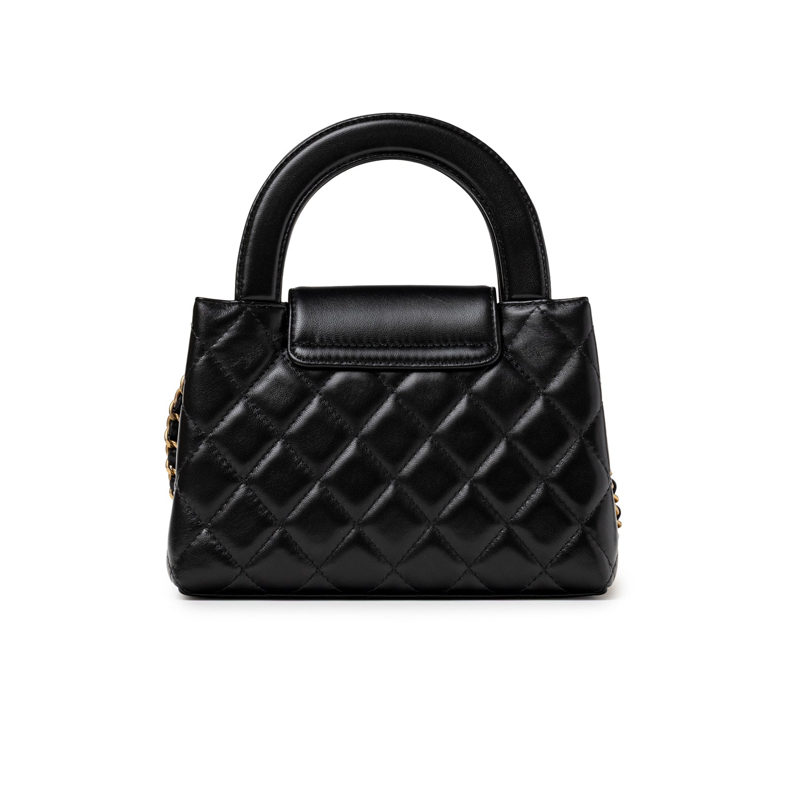 Chanel Kelly Shopper Small Black Shiny Aged Calfskin Brushed Gold Hardware