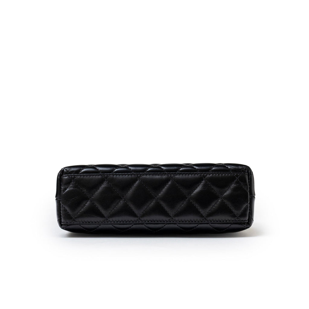 Chanel Kelly Shopper Small Black Shiny Aged Calfskin Brushed Gold Hardware