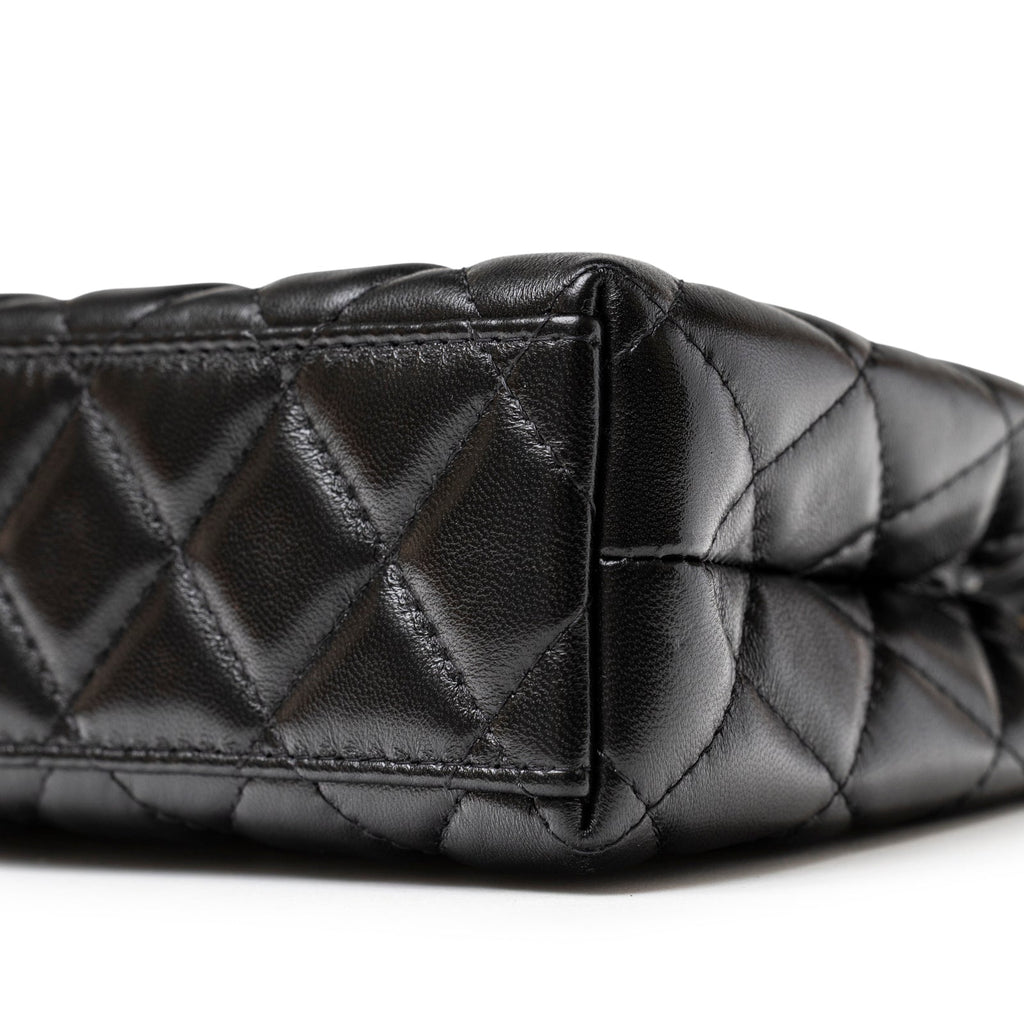 Chanel Kelly Shopper Small Black Shiny Aged Calfskin Brushed Gold Hardware