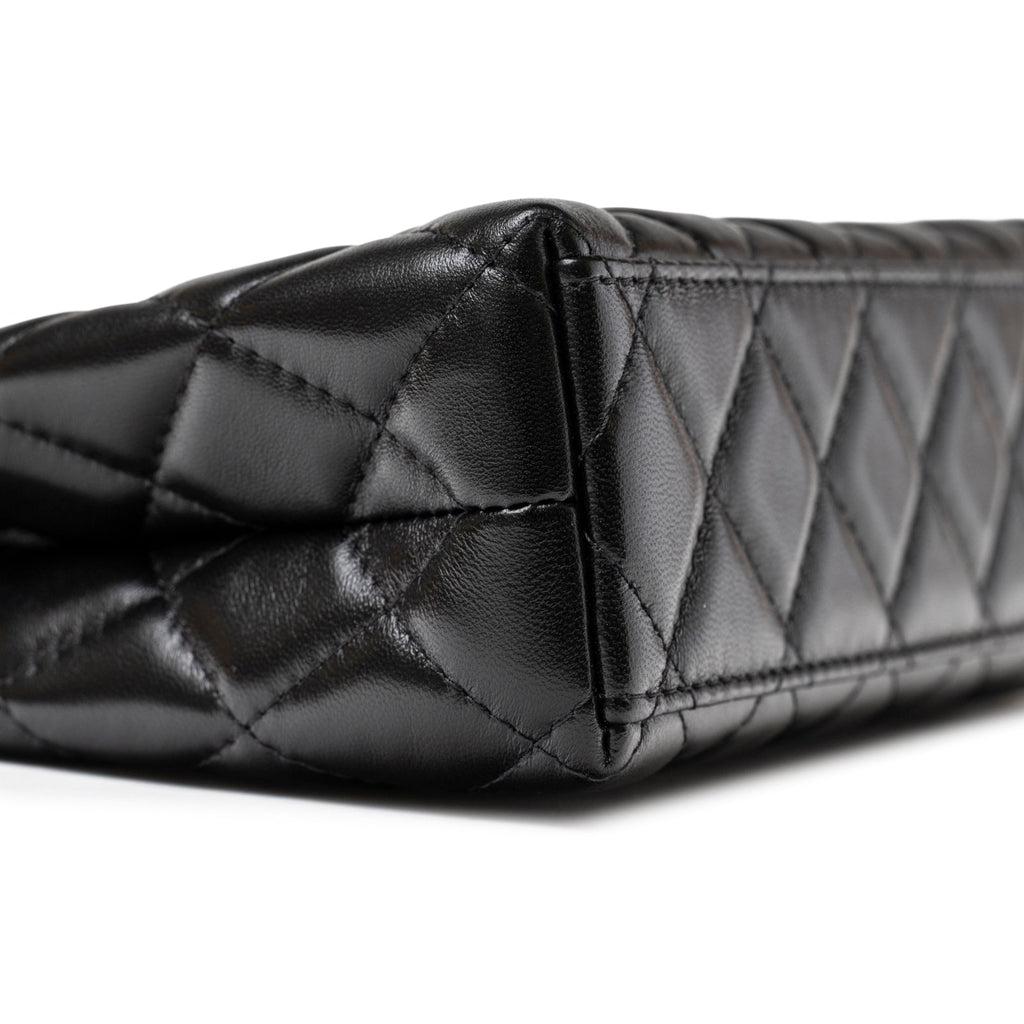 Chanel Kelly Shopper Small Black Shiny Aged Calfskin Brushed Gold Hardware