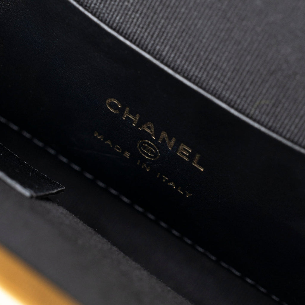 Chanel Maxi Bow Clutch With Chain Black and Pink Shiny Quilted Patent Crumpled Lambskin Brushed Gold Hardware