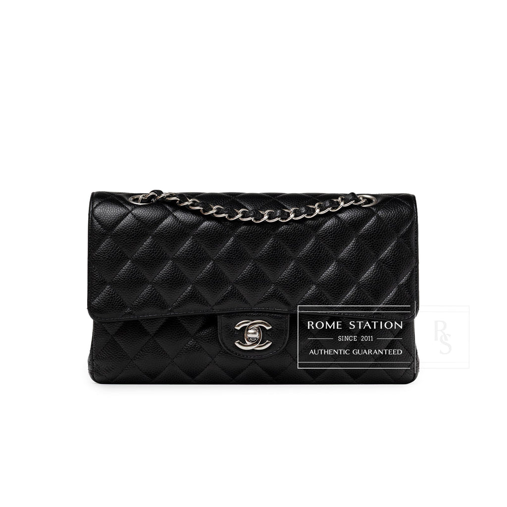 Chanel Medium Classic Flap Bag Black Caviar Palladium Hardware