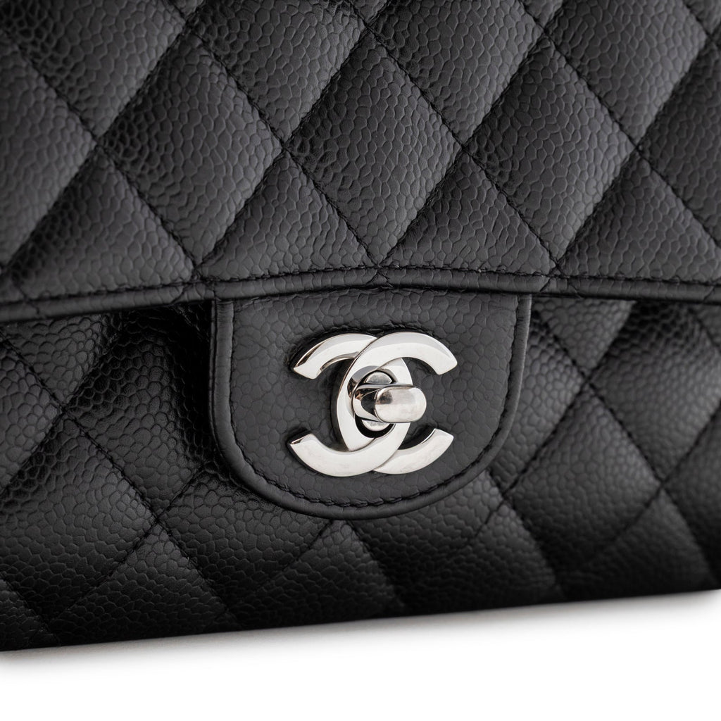 Chanel Medium Classic Flap Bag Black Caviar Palladium Hardware