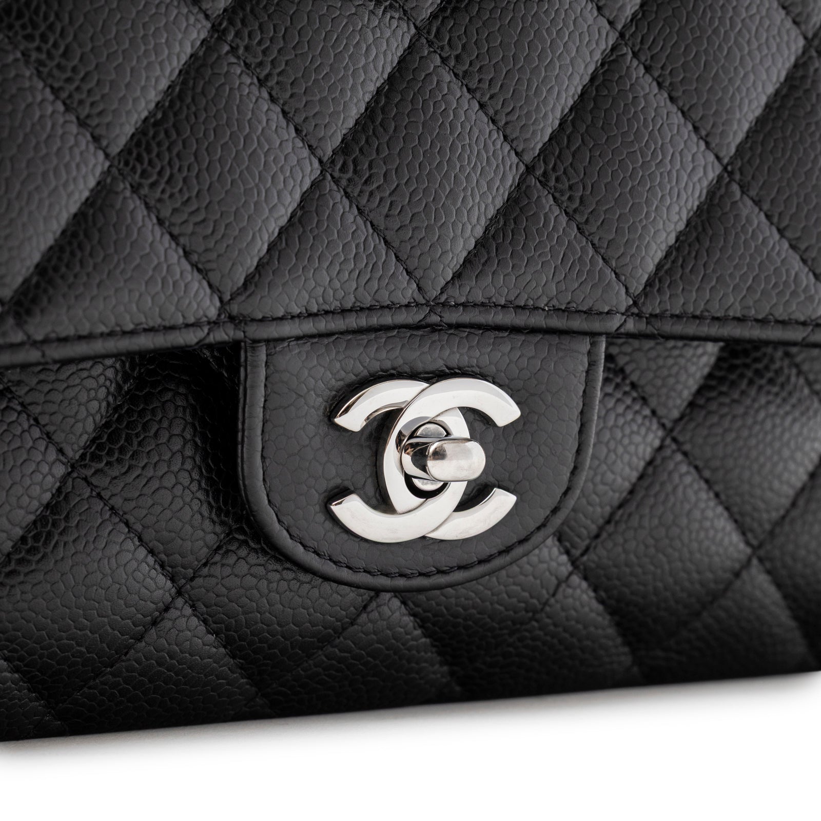 Chanel Medium Classic Flap Bag Black Caviar Palladium Hardware