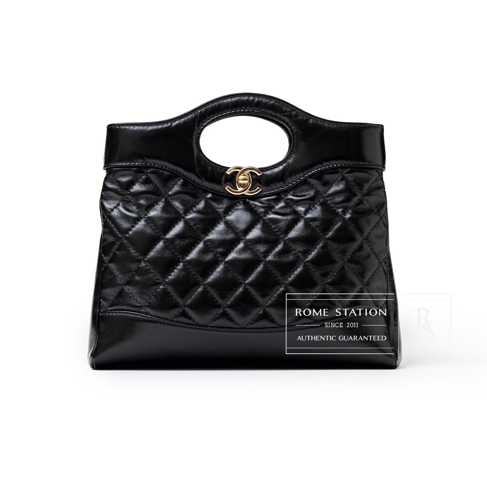 Chanel Mini 31 Shopping Tote Calfskin Black Gold Hardware