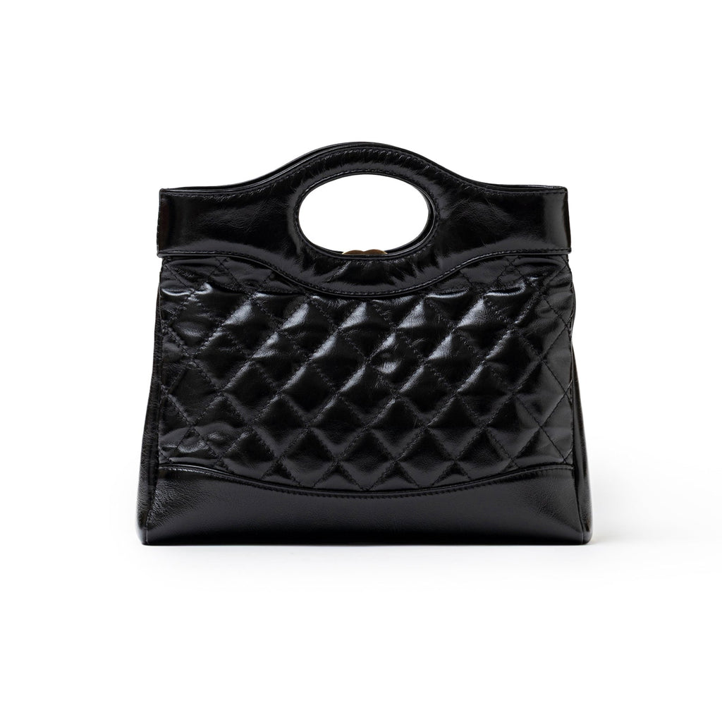Chanel Mini 31 Shopping Tote Calfskin Black Gold Hardware