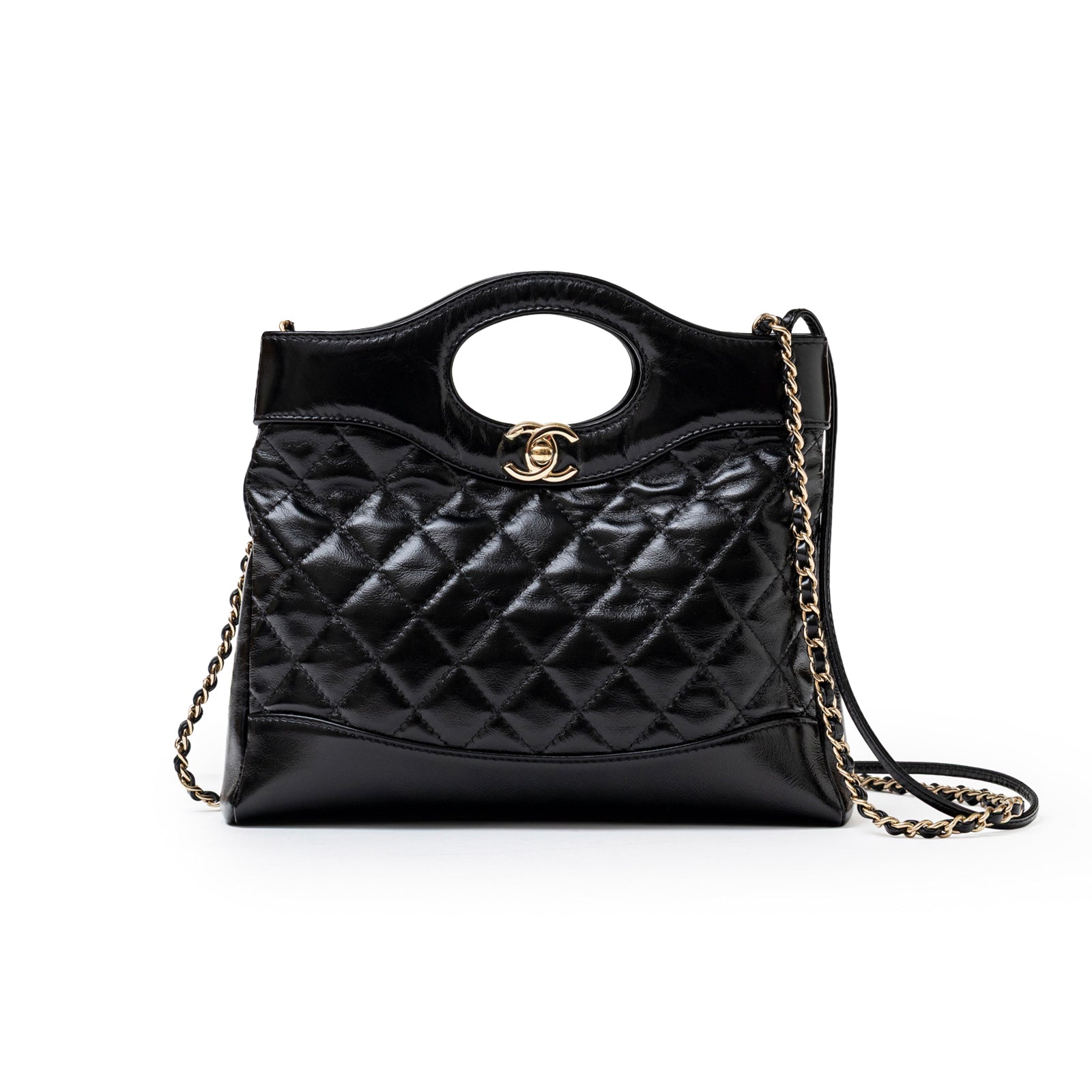 Chanel Mini 31 Shopping Tote Calfskin Black Gold Hardware