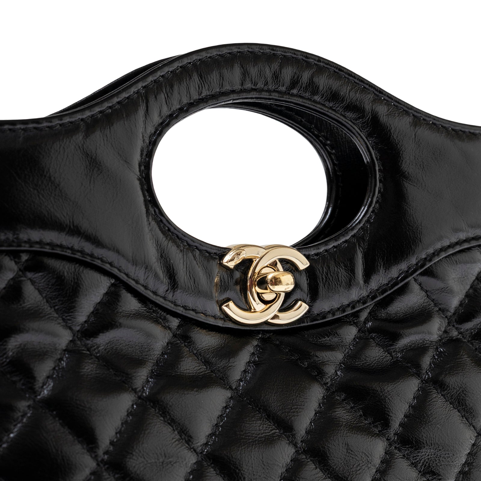 Chanel Mini 31 Shopping Tote Calfskin Black Gold Hardware