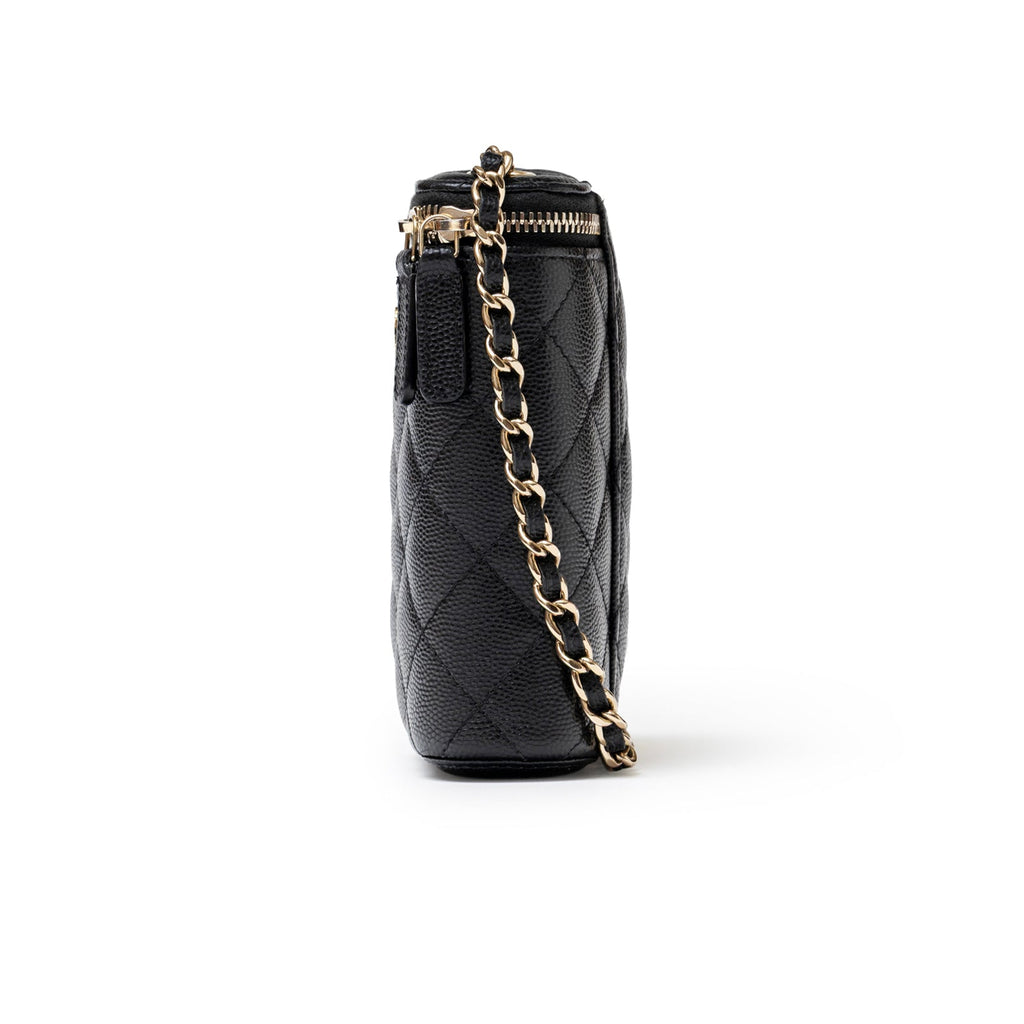 Chanel Mini Coco Beauty Vanity Case on Chain Black Caviar Gold Hardware
