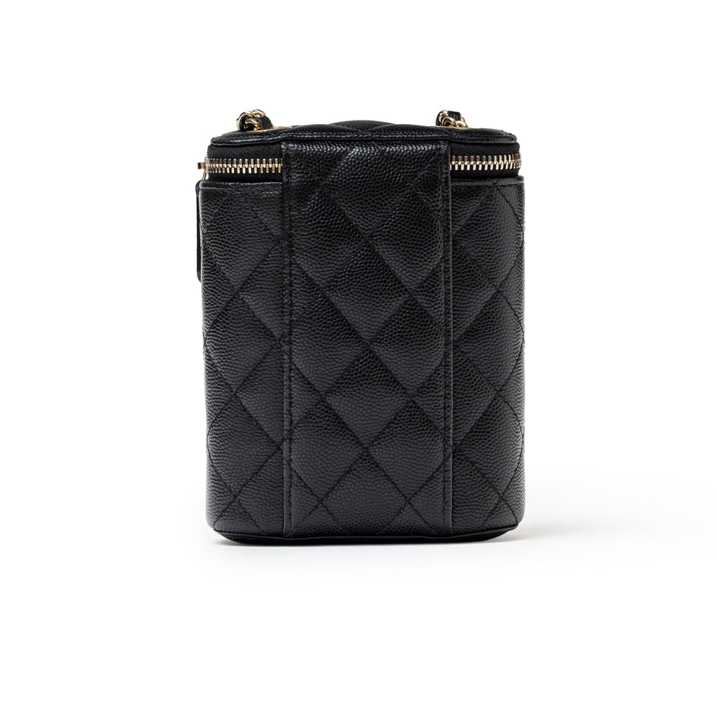 Chanel Mini Coco Beauty Vanity Case on Chain Black Caviar Gold Hardware