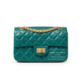 Chanel Mini Reissue 2.55 Flap Bag Green Aged Calfskin Brushed Gold Hardware