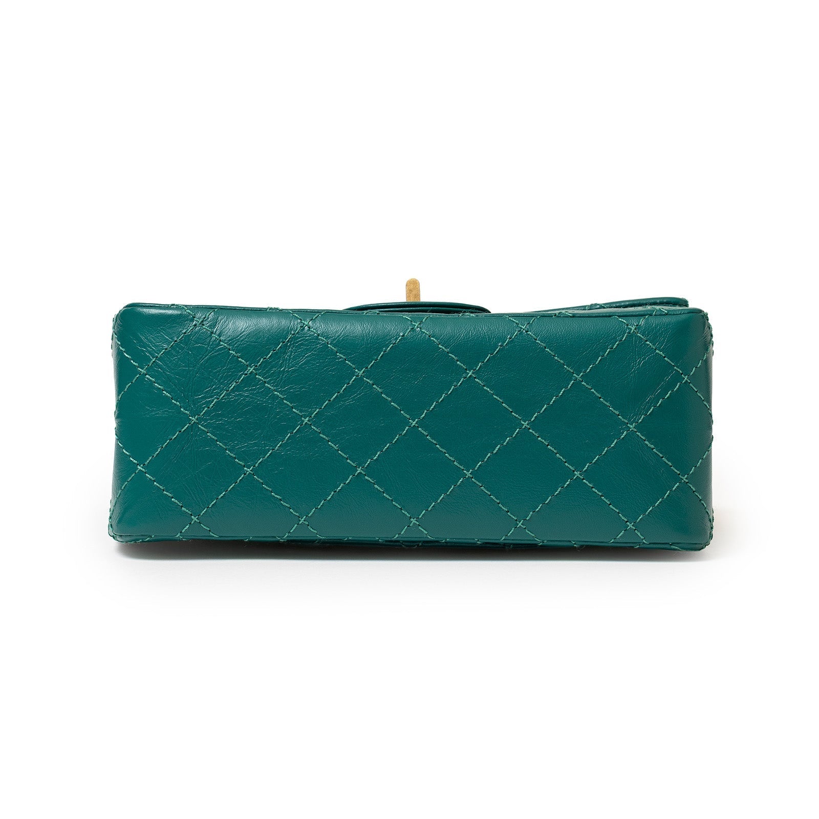 Chanel Mini Reissue 2.55 Flap Bag Green Aged Calfskin Brushed Gold Hardware