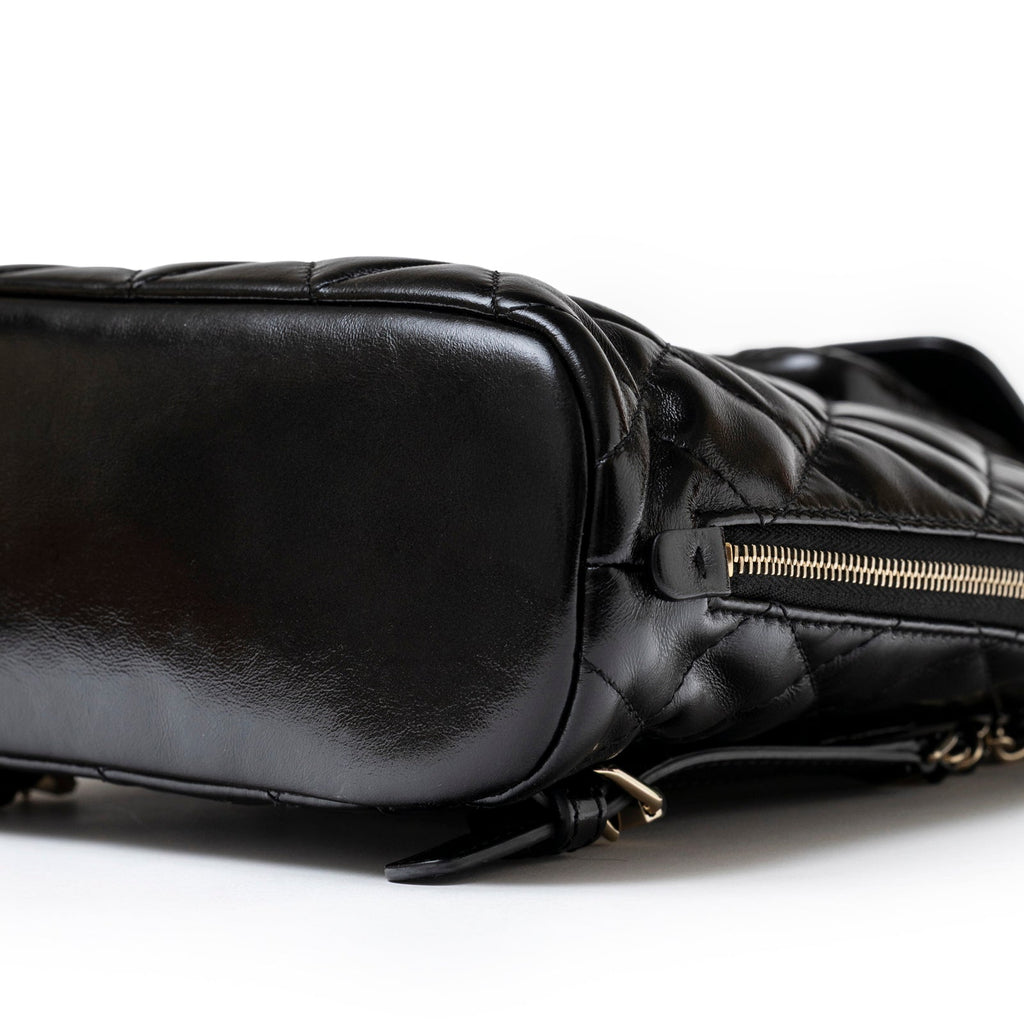 Chanel My Pocket Backpack Black Shiny Calfskin Gold Hardware
