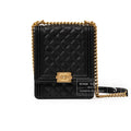 Chanel North South Boy Bag Black Caviar Brushed Gold Hardware