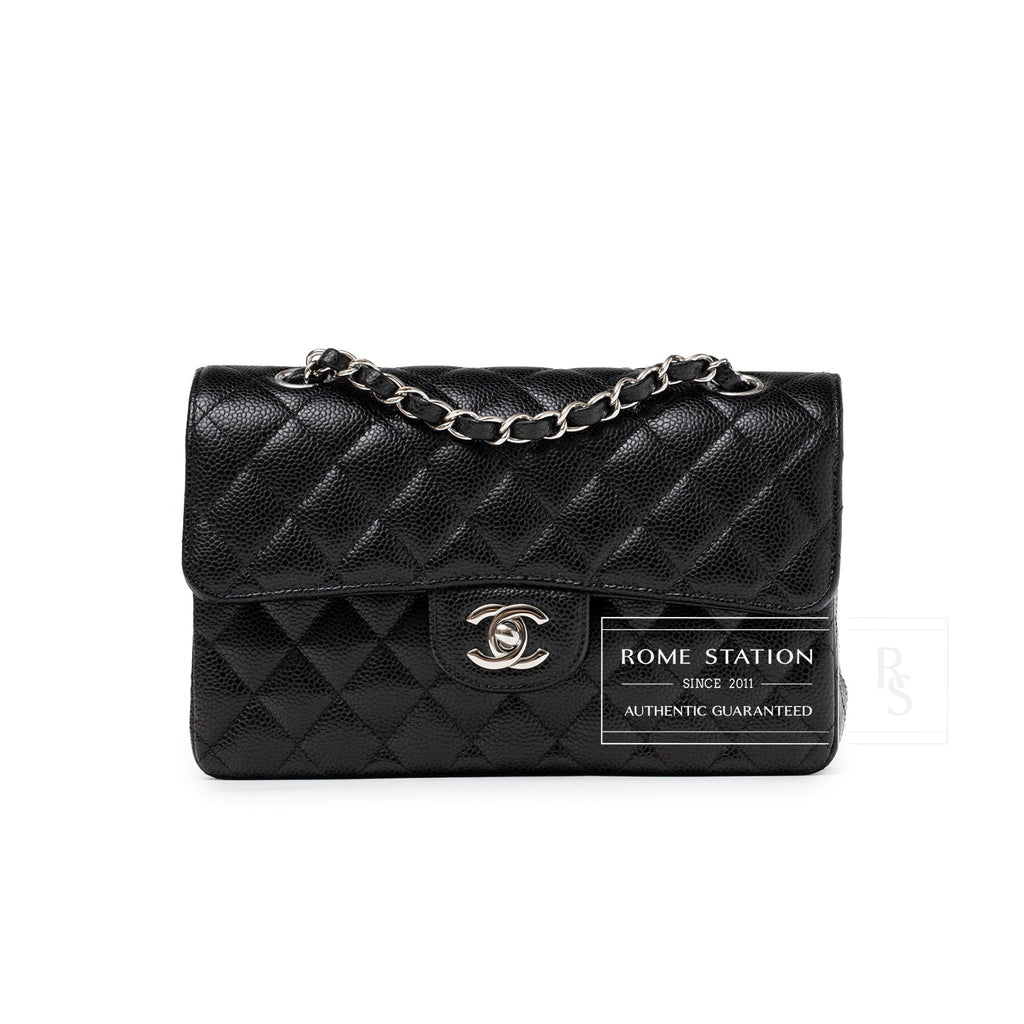 Chanel Small Classic Flap Bag Black Caviar Palladium Hardware