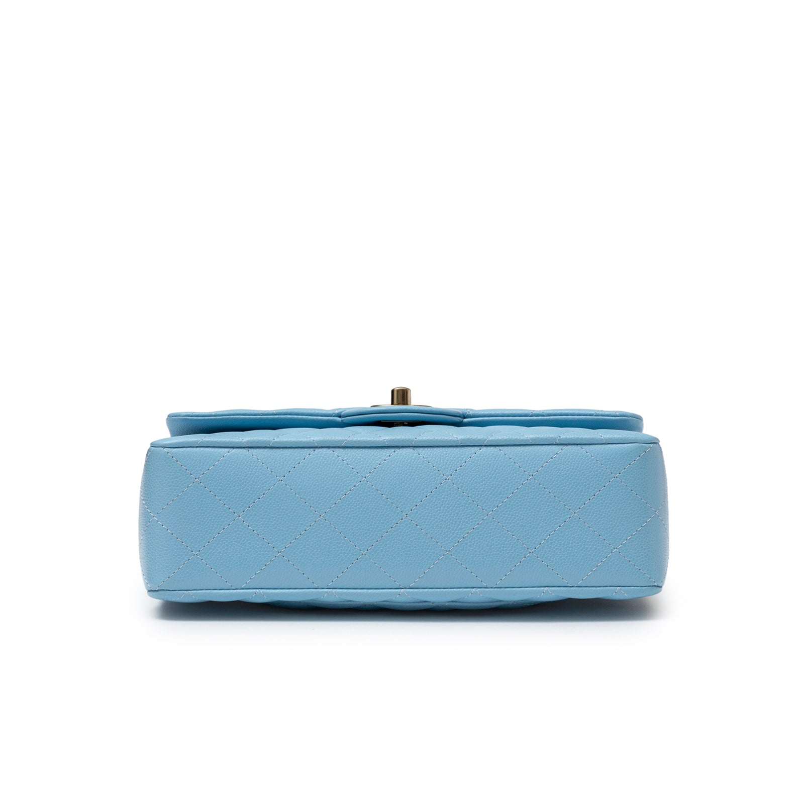 Chanel Small Classic Flap Bag Blue Caviar Light Gold Hardware