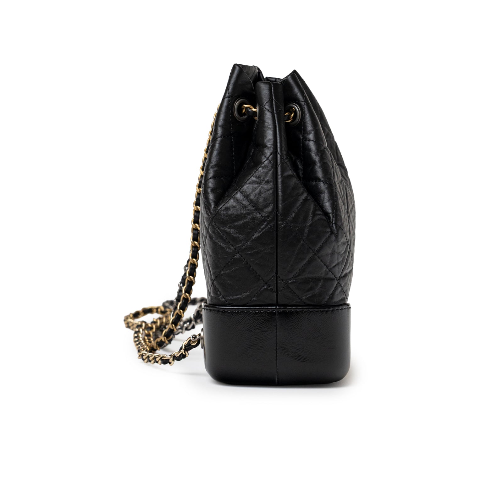 Chanel Small Gabrielle Backpack Black Aged Calfskin Mixed Metal Hardware