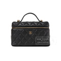 Chanel Top Handle Vanity with Chain Black Caviar Light Gold Hardware