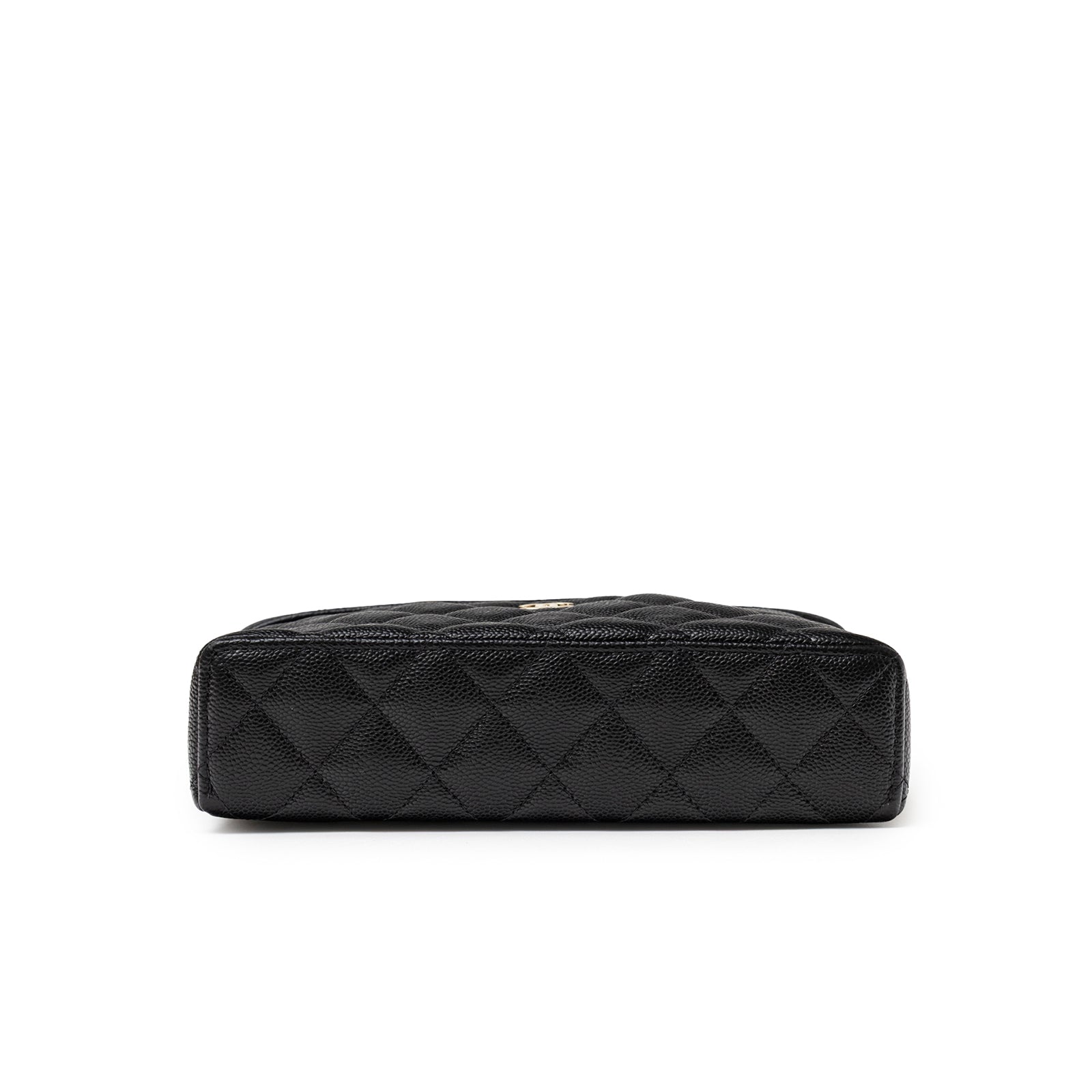 Chanel Top Handle Vanity with Chain Black Caviar Light Gold Hardware