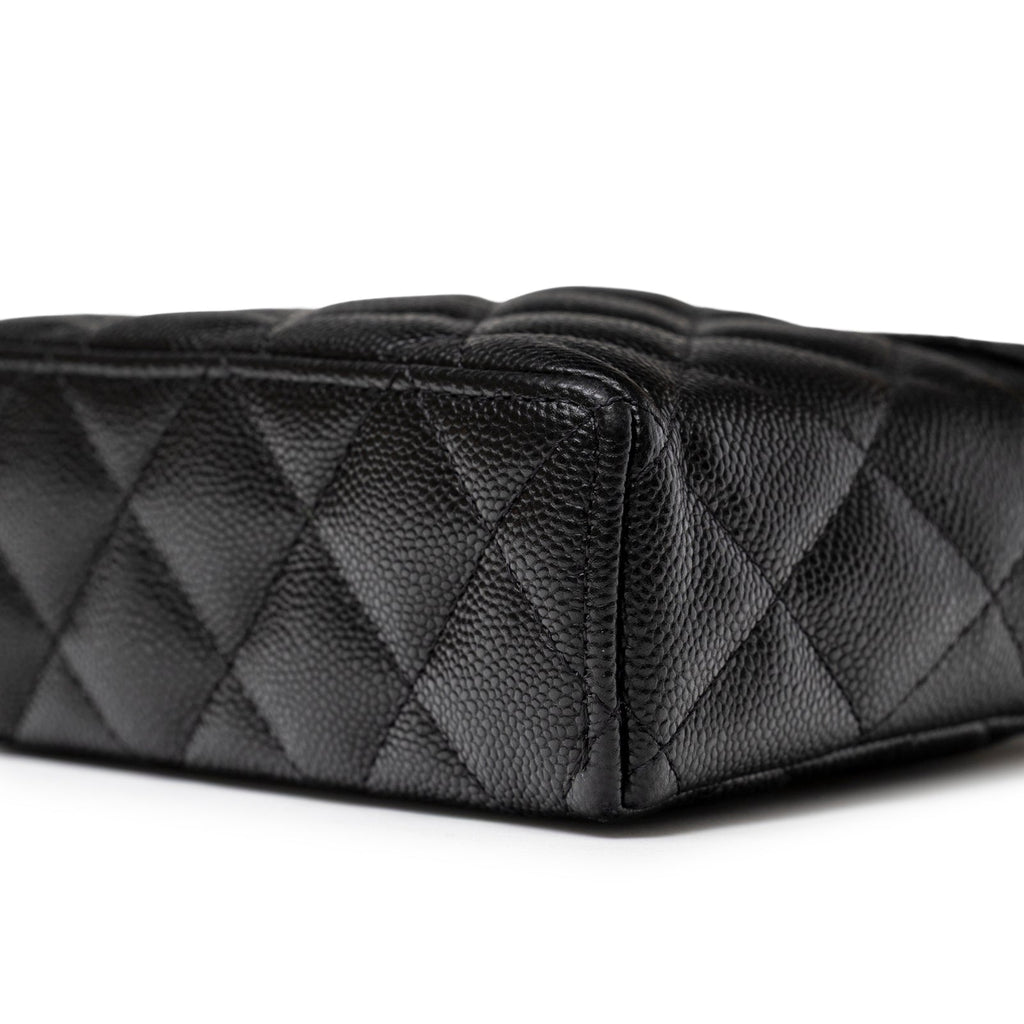 Chanel Top Handle Vanity with Chain Black Caviar Light Gold Hardware