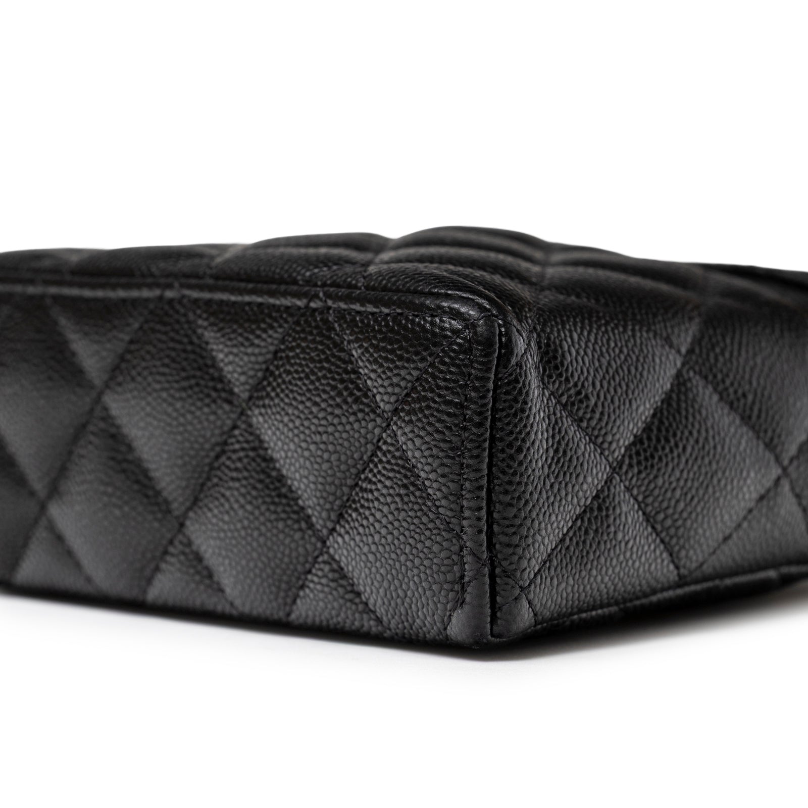 Chanel Top Handle Vanity with Chain Black Caviar Light Gold Hardware