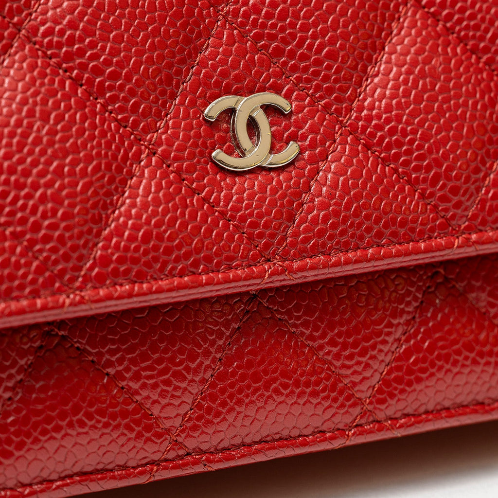 Chanel Wallet On Chain Red Caviar Palladium Hardware