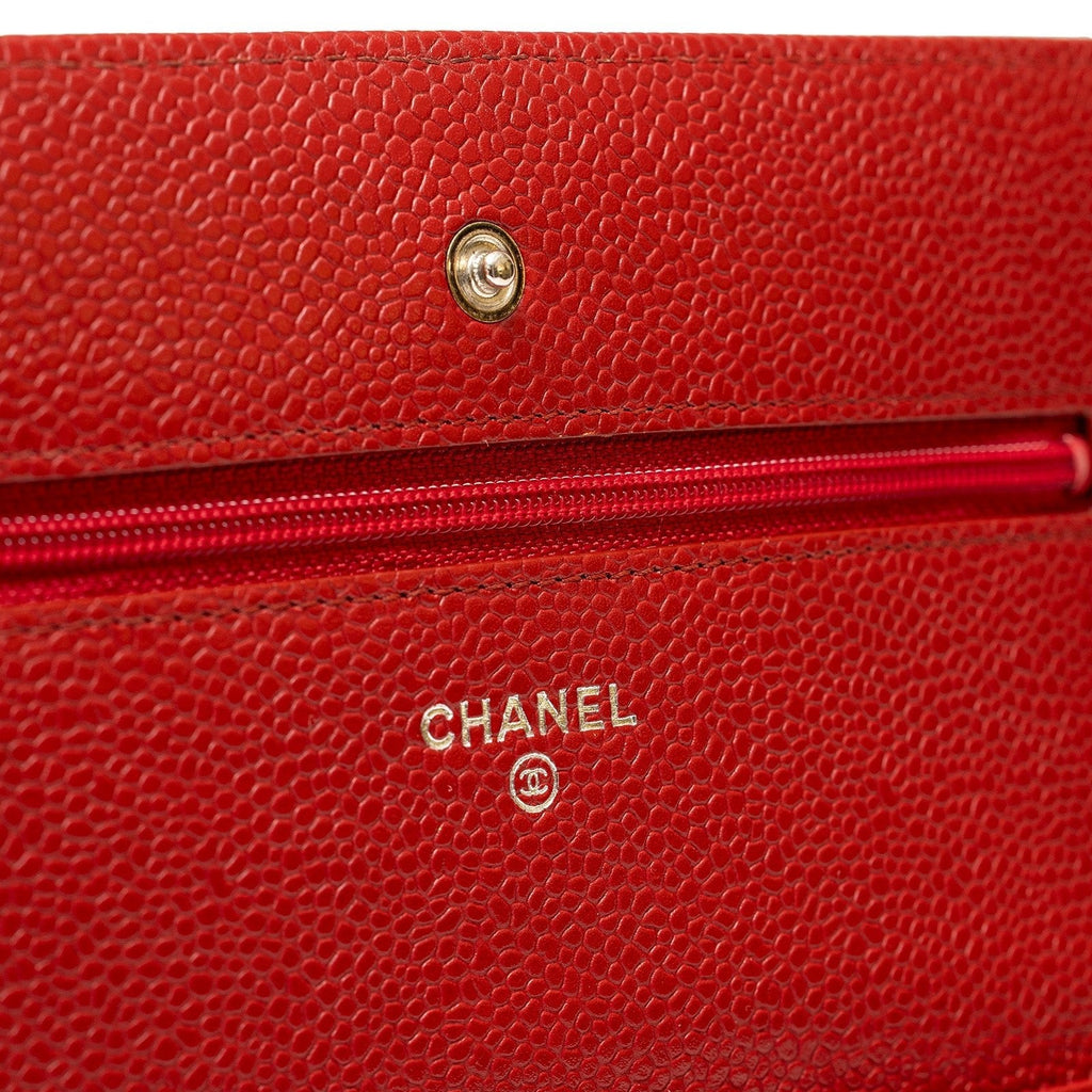 Chanel Wallet On Chain Red Caviar Palladium Hardware