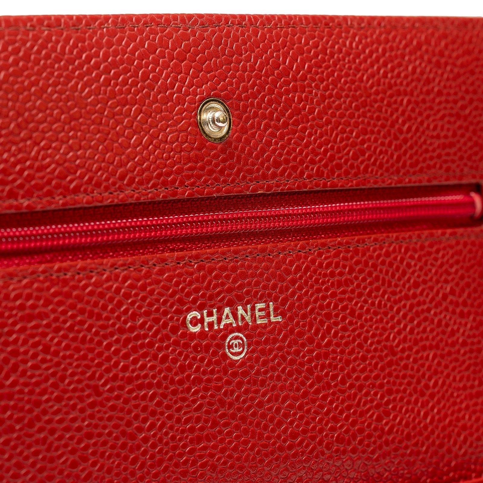 Chanel Wallet On Chain Red Caviar Palladium Hardware