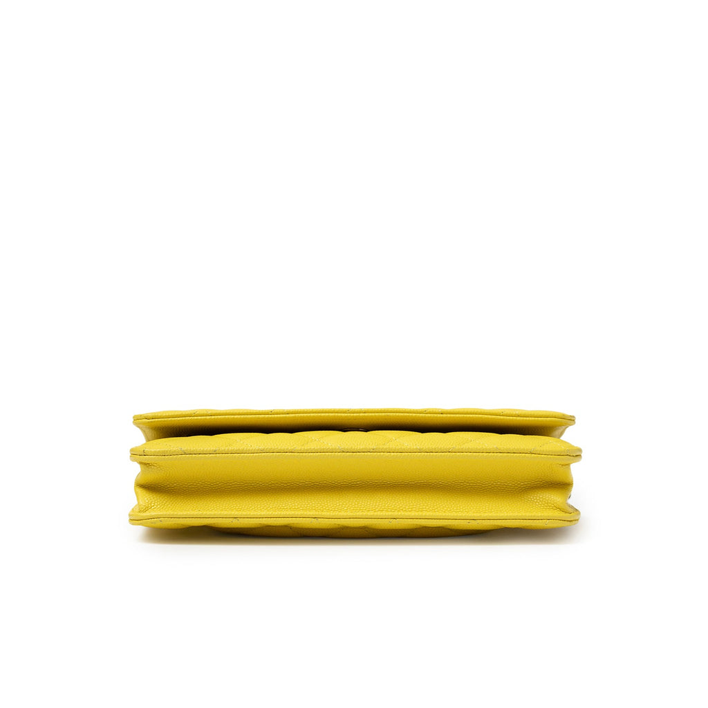 Chanel Wallet On Chain Yellow Caviar Palladium Hardware