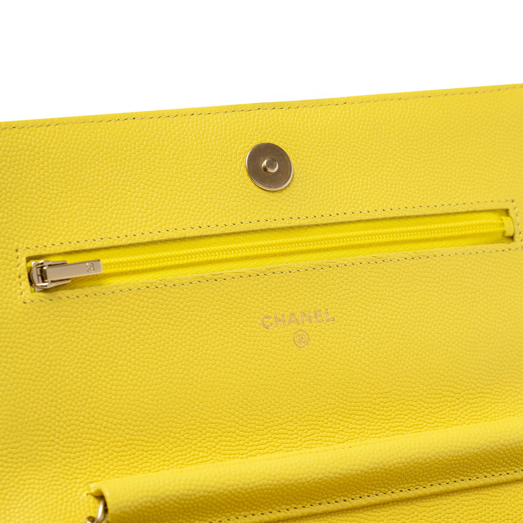 Chanel Wallet On Chain Yellow Caviar Palladium Hardware