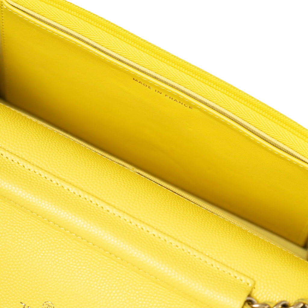 Chanel Wallet On Chain Yellow Caviar Palladium Hardware