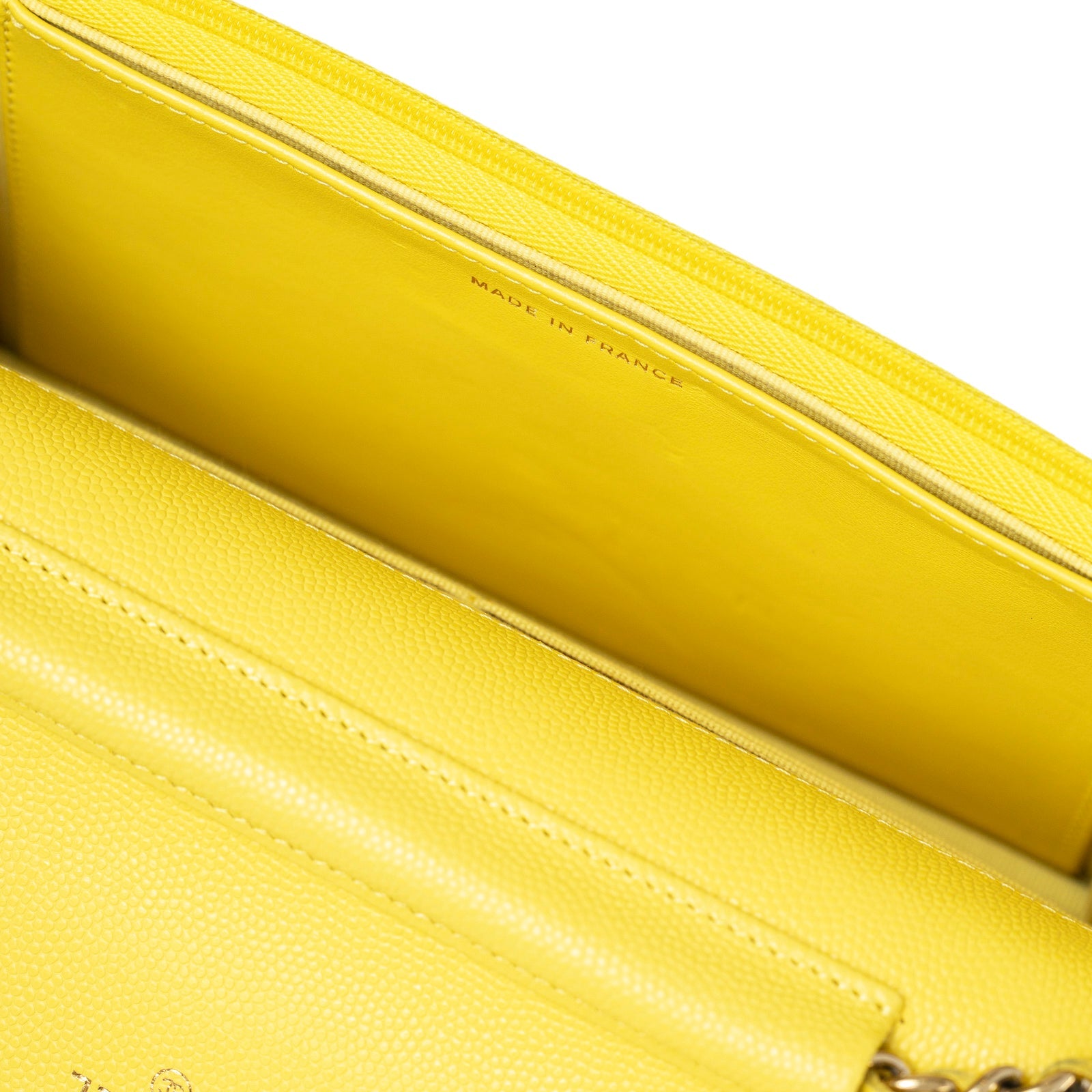 Chanel Wallet On Chain Yellow Caviar Palladium Hardware