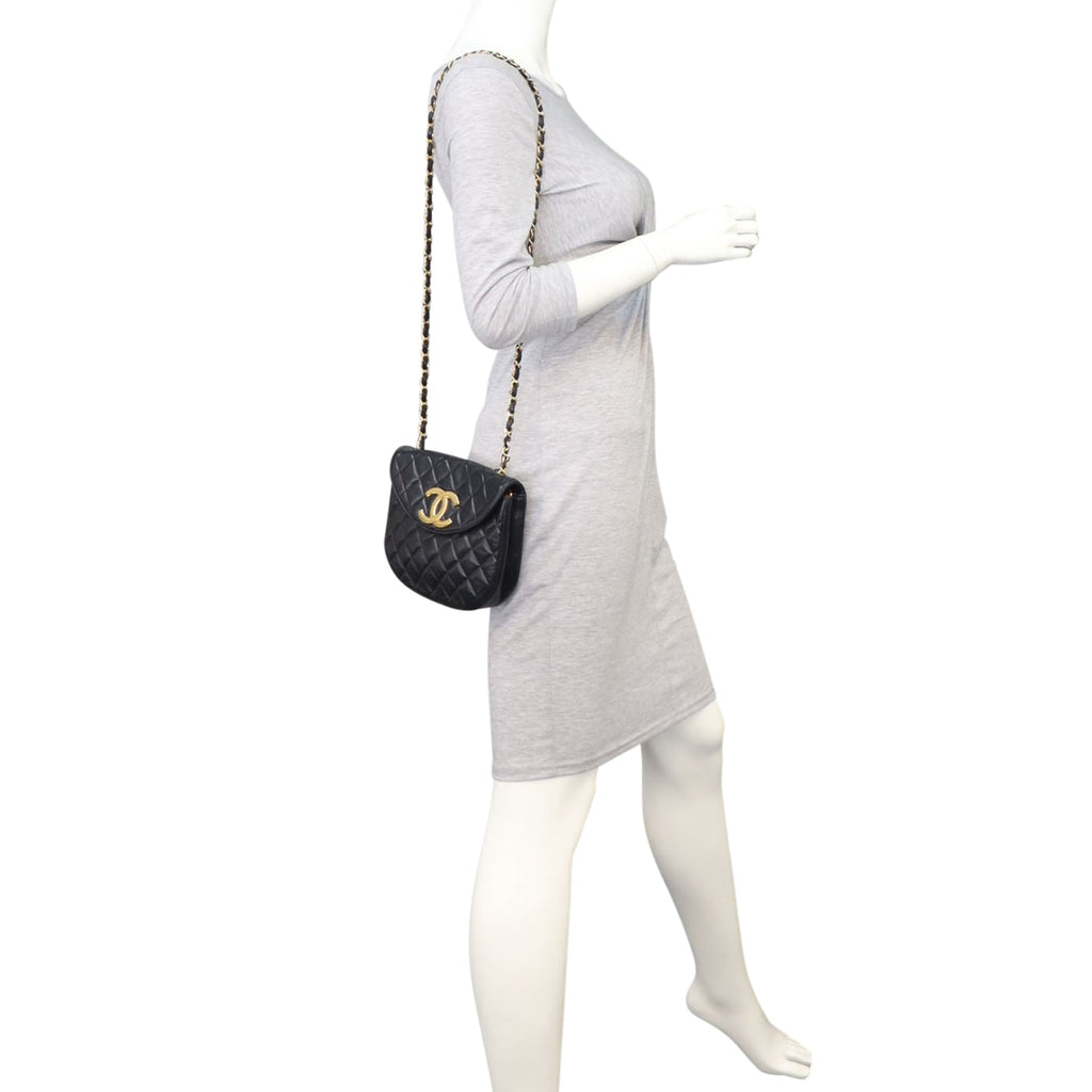 Chanel CC Round Quilted Flap Bag
