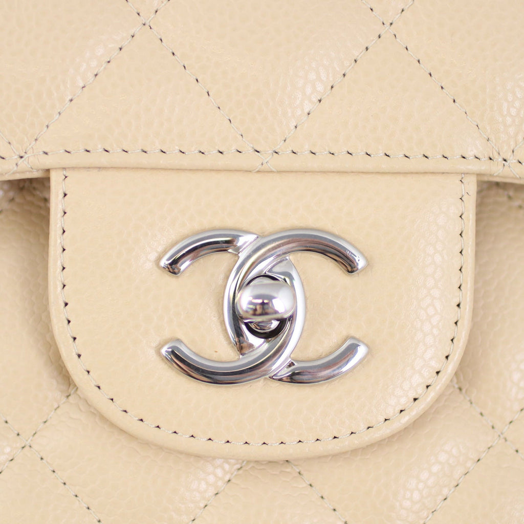 Chanel Classic Double Flap Jumbo | Beige Caviar