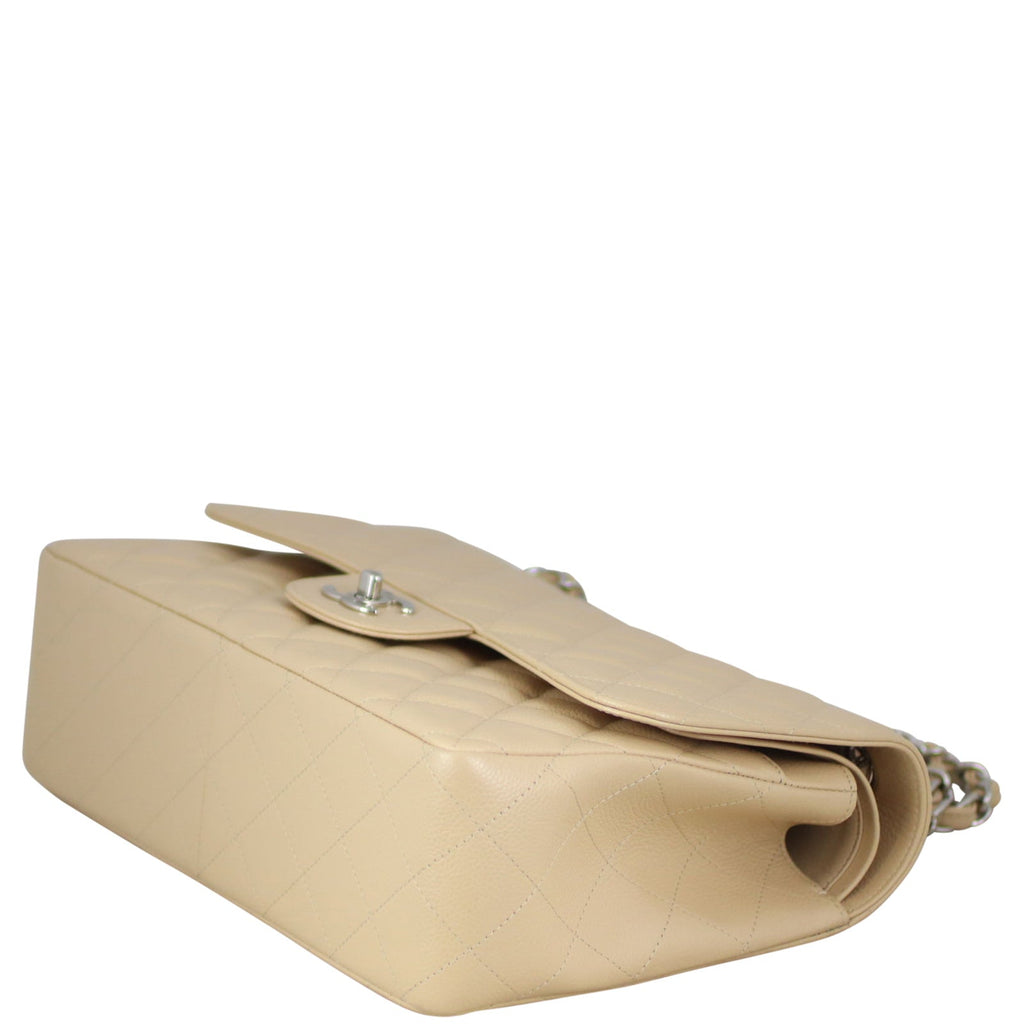 Chanel Classic Double Flap Jumbo | Beige Caviar