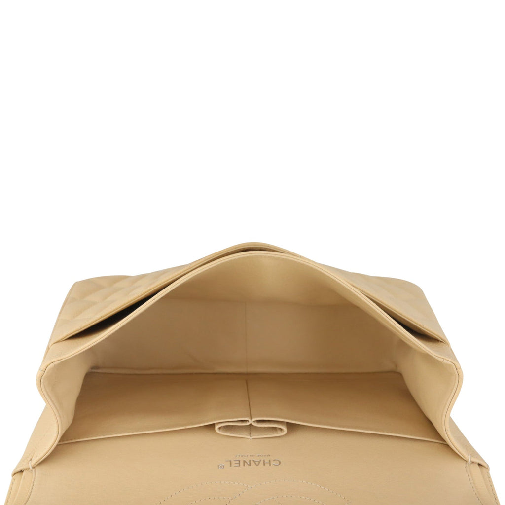 Chanel Classic Double Flap Jumbo | Beige Caviar
