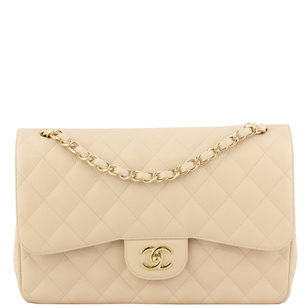 Chanel Classic Double Flap Jumbo | Nude Beige