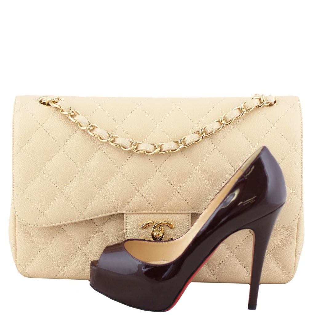 Chanel Classic Double Flap Jumbo | Nude Beige