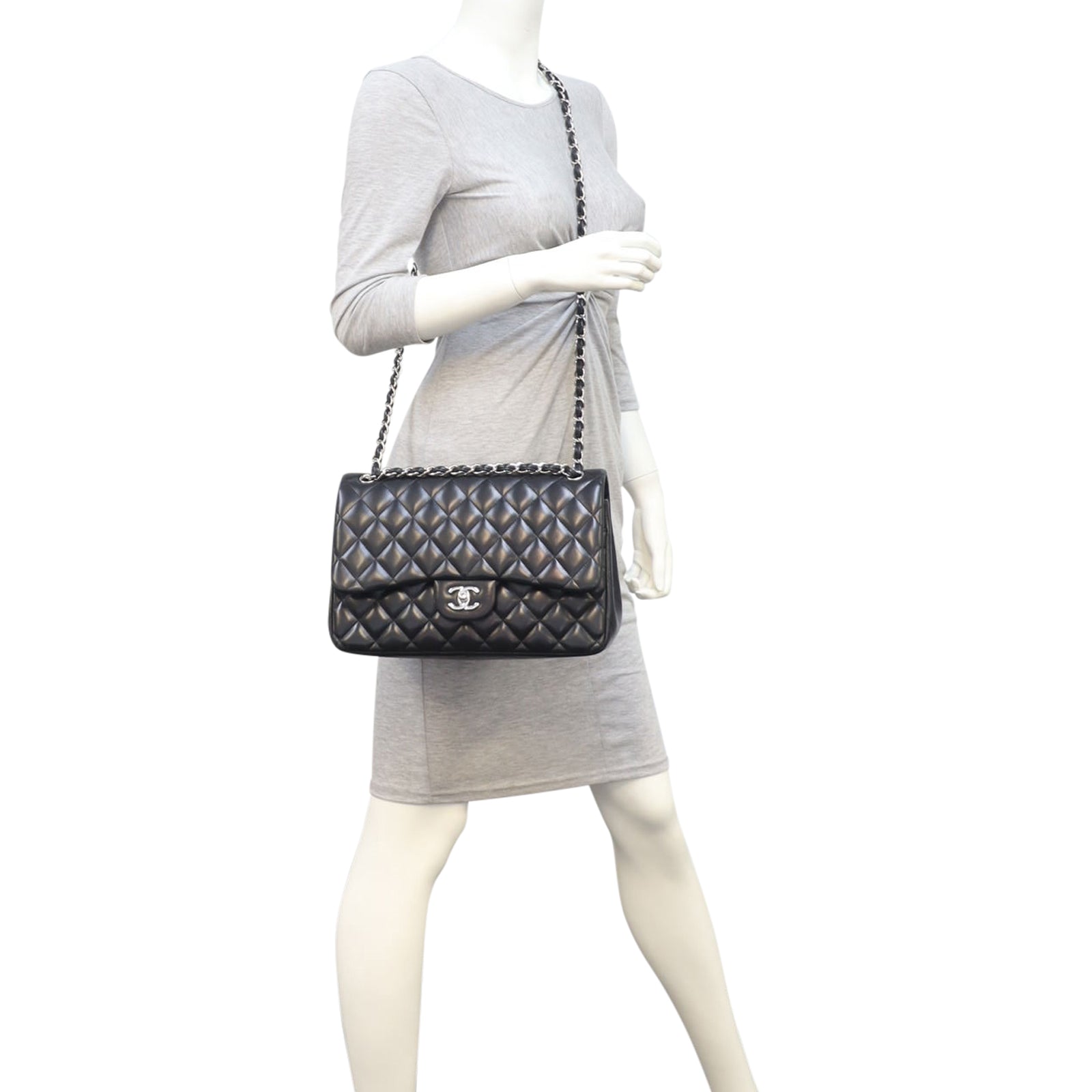 Chanel Classic Double Flap Jumbo | Black Lambskin 15 Series