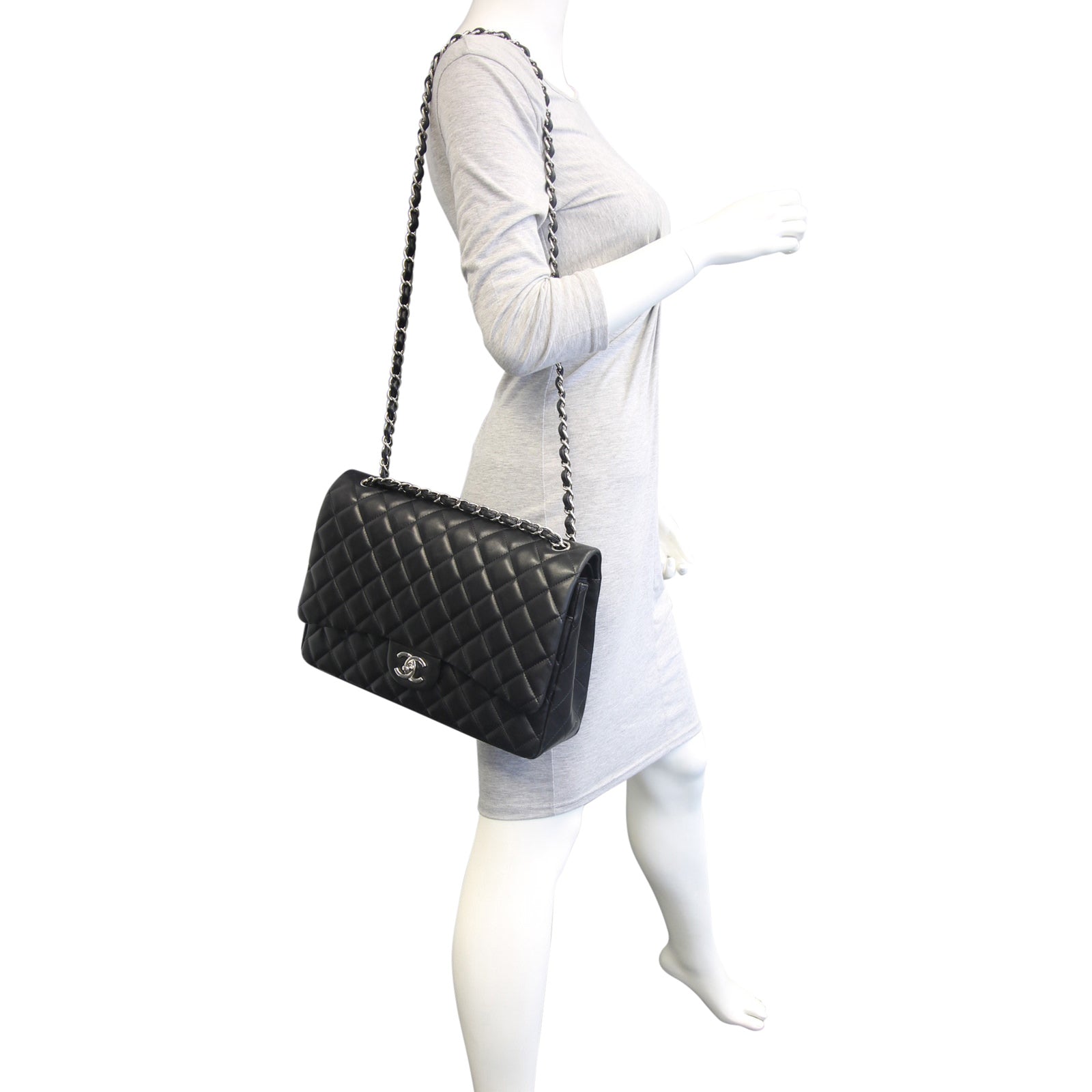 Chanel Classic Double Flap Maxi | Black Lambskin 14 Series