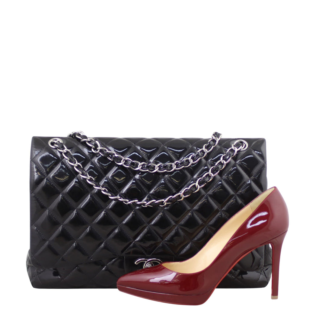 Chanel Classic Double Flap Maxi | Black Patent
