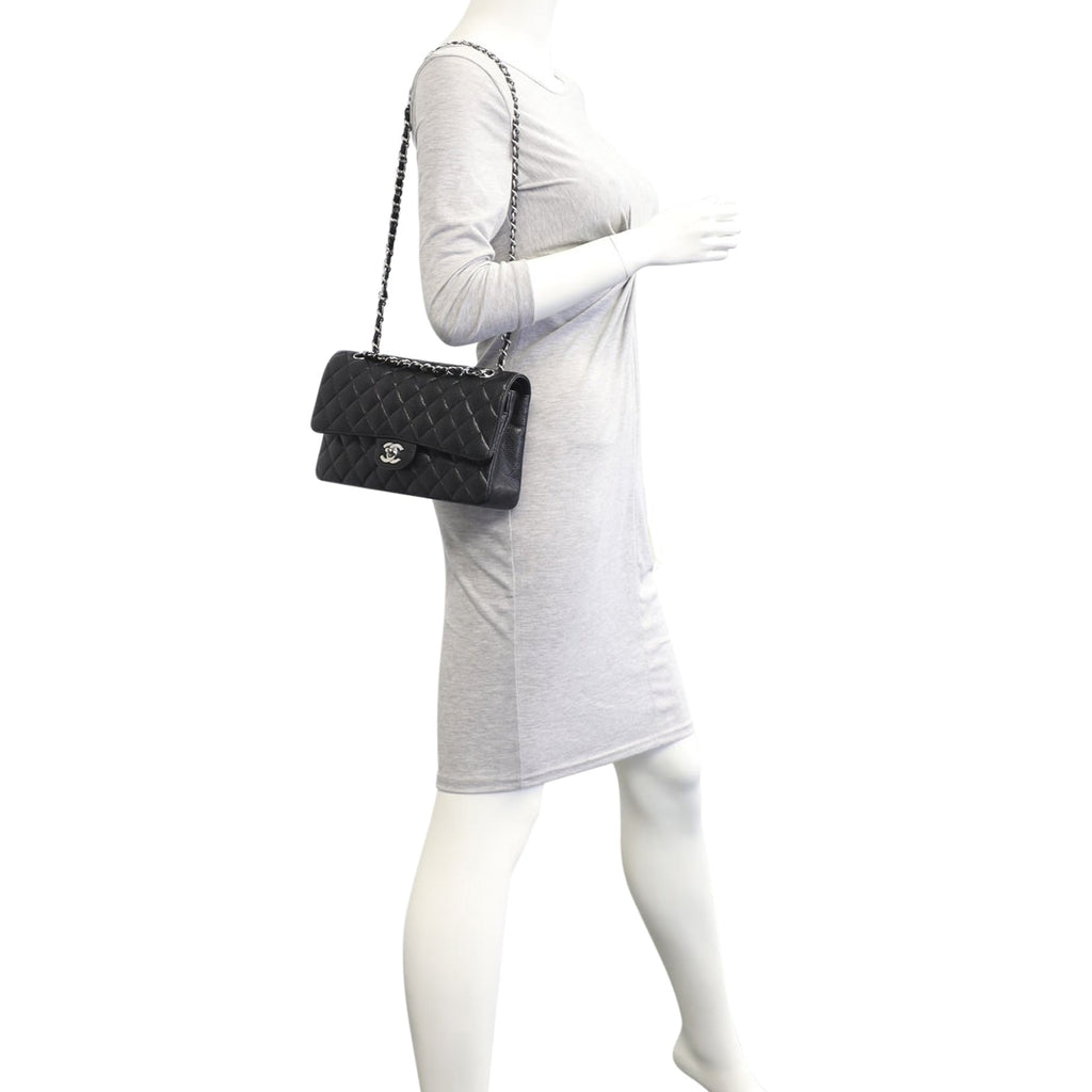 Chanel Classic Double Flap Medium | 13 Series Black Silver Hardware